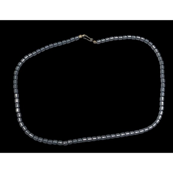 Casual Metallic Hematite Barrel Beaded Necklace - Picture 1 of 6